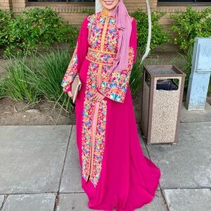 Fuscia Thobe Kaftan Abaya